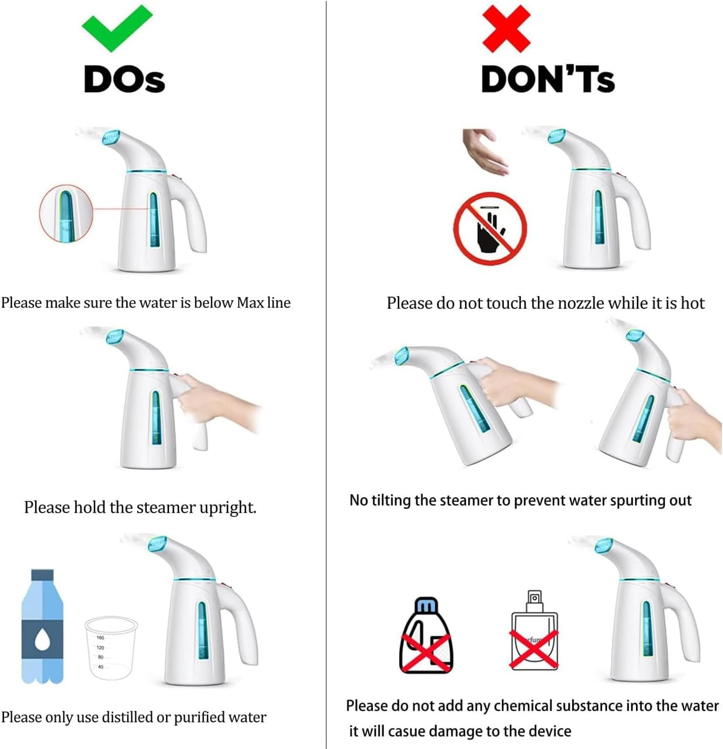 OGHom Portable Handheld Clothes Steamer - 240ml Capacity, 700W Fast Heat Up in Turquoise