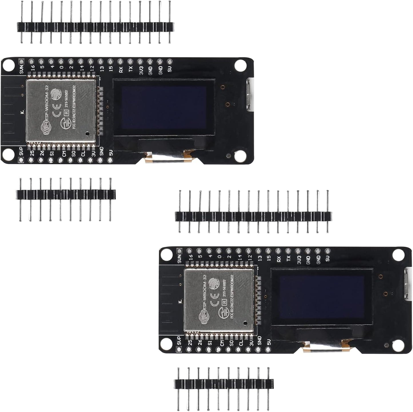 AITIAO 2PCS 0.96" ESP32 ESP32 2.4GHz D1 OLED Display WiFi Bluetooth Dual Mode Development Board Display for Wemos AP