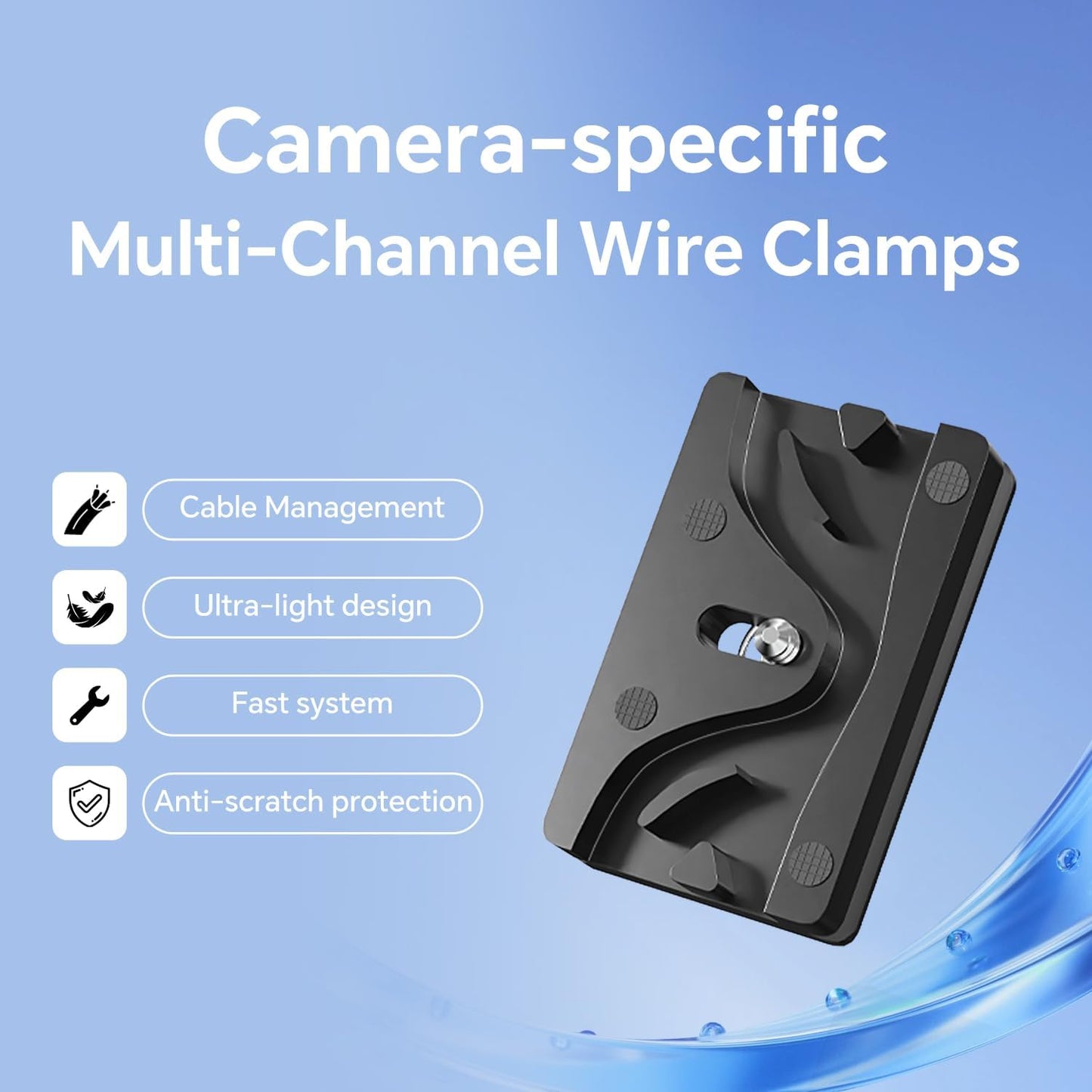 YAMCOWL 1/4-inch Aluminum Camera Cable Locking Clip - Adjustable USB/HDMI Protector with Threads, Secure Cable Clip