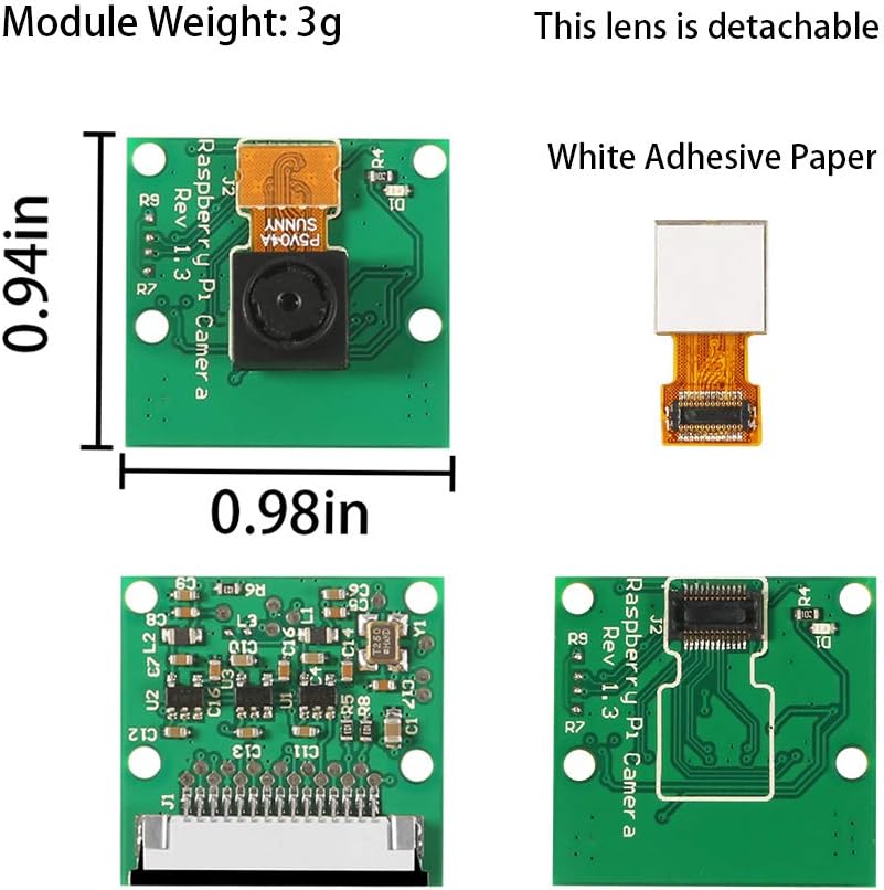 Aokin 5MP 1080P OV5647 A/B/B+/2/3/3B+/4 15cm for Raspberry Pi Camera Module, with Sensor Video Camera Module