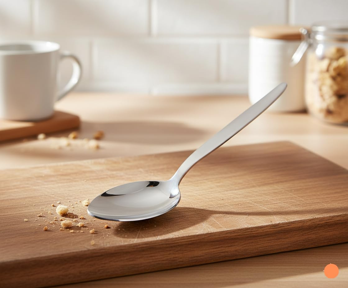 BNAZIND Chef Kunz Spoon | 9 inch 2.5 Tbsp18/10 Stainless Steel Silver Serving Spoons | Sauce, Basting, Quenelle, Plating, Cooking Chef Spoon, Dishwasher Safe