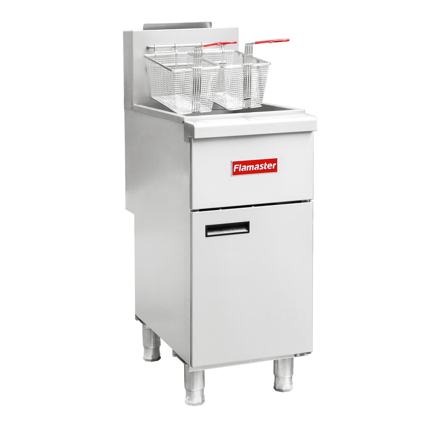 CHUMART Commercial Gas Floor Fryer with 2 Baskets, 90000 BTU Propane Gas Fryer - Only Commercial Use, Precision Temp Control, Stainless Steel Deep Fryer for Restaurants, Fast Food, Food Trucks