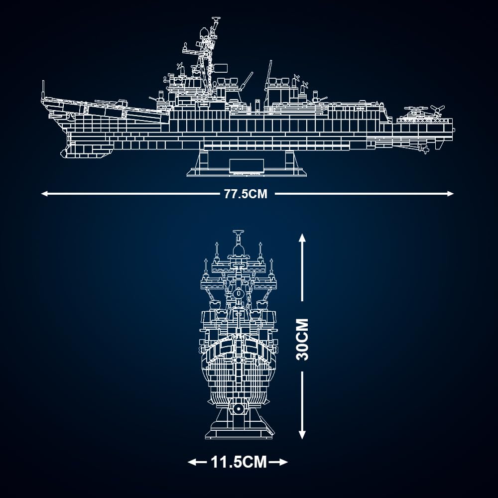 MISINI M7021 Arleigh Burke-Class Destroyer 1:200 Building Blocks Set, 3601 Pieces MOC USN Warship Model, Excellent Battleship Building Toy Gift and Collection for Military Enthusiast and Adult