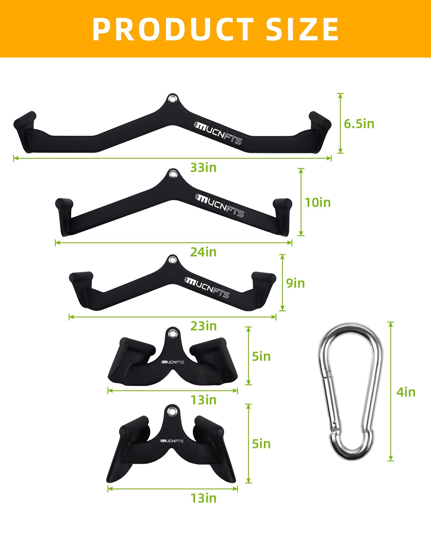 MucnFTS LAT Pulldown Attachments, Thickened Ergonomic Back Tricep Training Handle, LAT Pull Down Bar for Press Down Exercises, Cable Attachments for Gym and Home