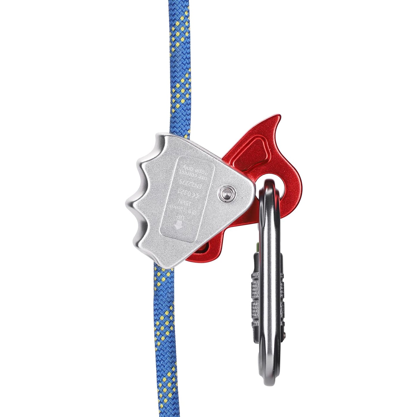 REISIO 15KN Detachable Climbing Ascender,Fall Protection Belay Device Climbing Rope Grab for Rocking Rescue Mountaineering Tree Arborist Caving Aerial Work 9-12MM (ZWQ-001)