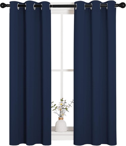 NICETOWN Blackout Curtains - Navy Thermal Insulated Draperies | 29 x 40 Inch, 1 Pair for Kids' Room