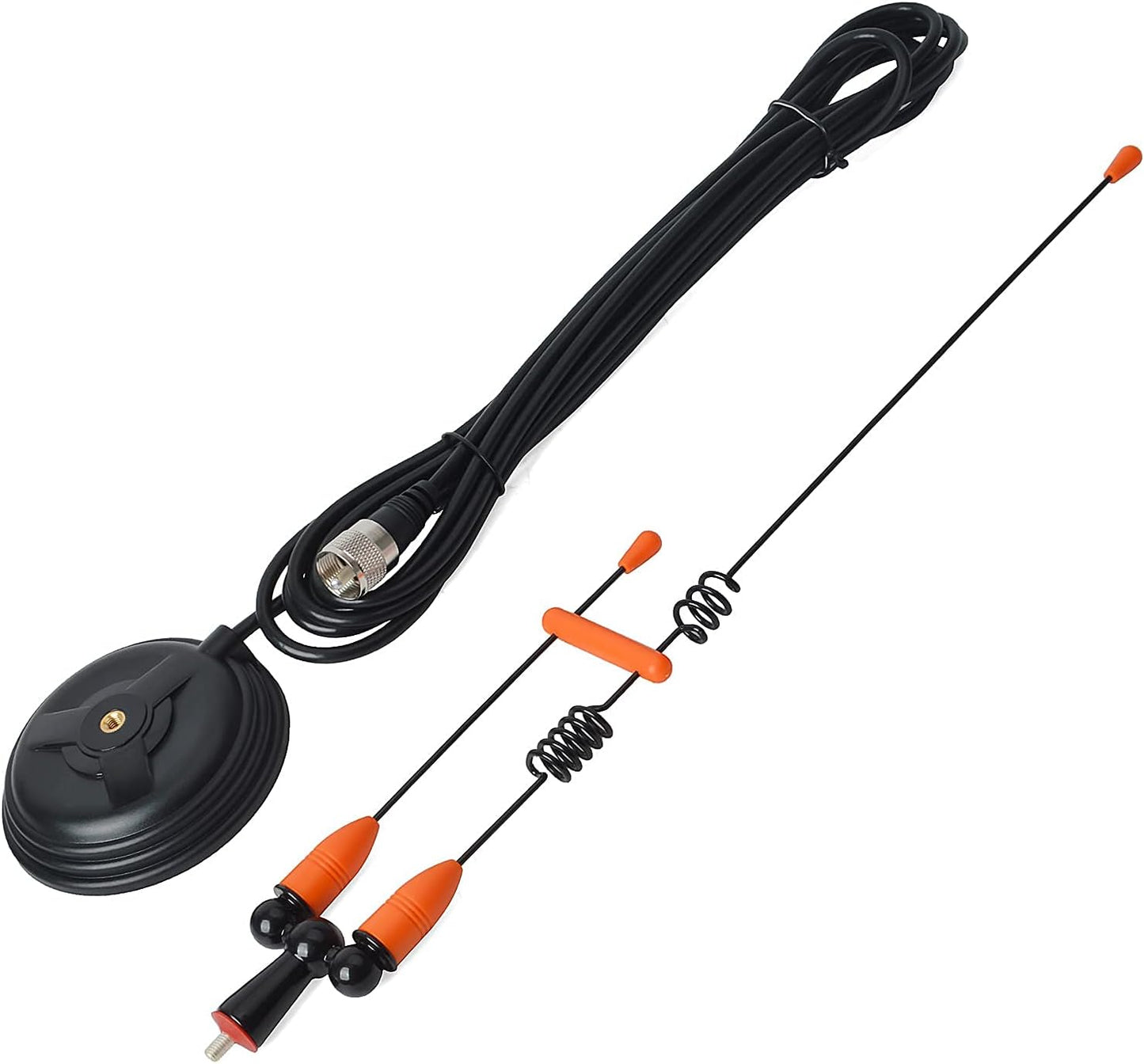 UAYESOK PL259 3.5inches 13ft RG58 Heavy Duty Magnetic Mount Antenna, Dual Band VHF/UHF Vehicel Home Base Antenna, Plug