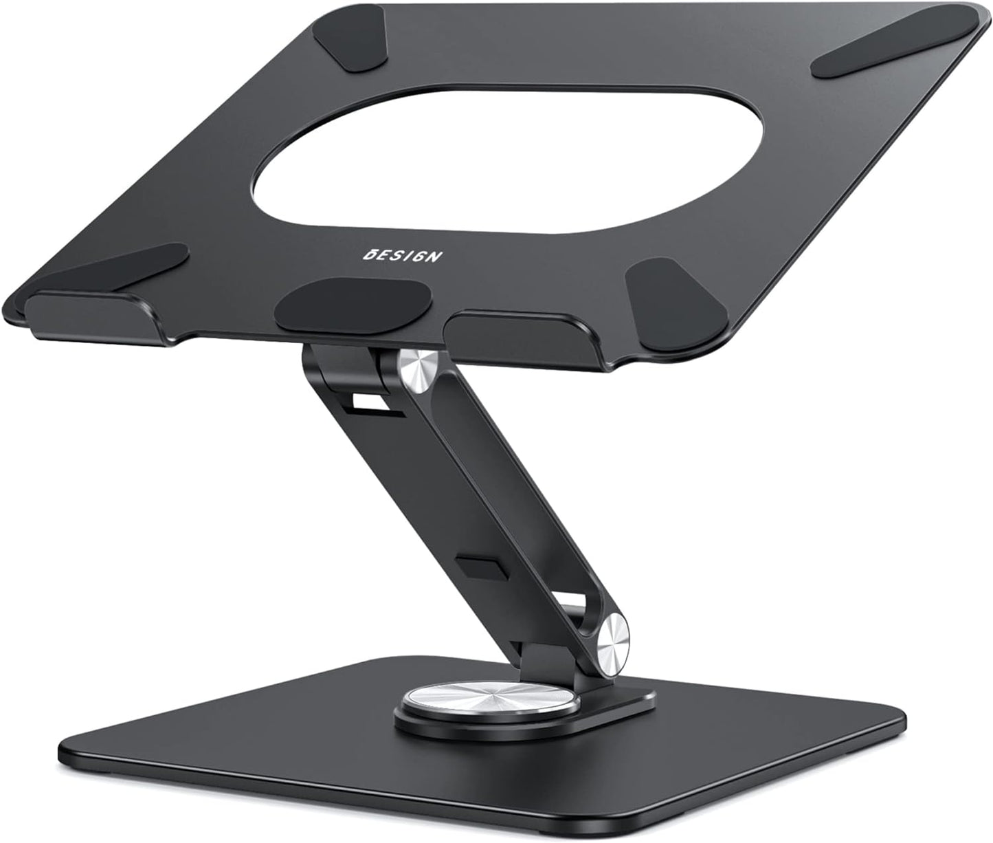 BESIGN LSX7 360 10-15.6" Laptop Stand with Rotating Base, Ergonomic Adjustable Notebook Riser, Foldable Computer Holder