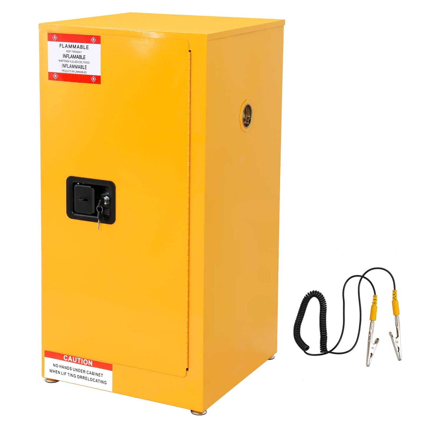 Migoda Flammable Storage Cabinet Galvanized Steel,18x18x35 Flammable Safety Cabinet,Explosion Proof Cabinet for Commercial Industrial and Home Use, Yellow