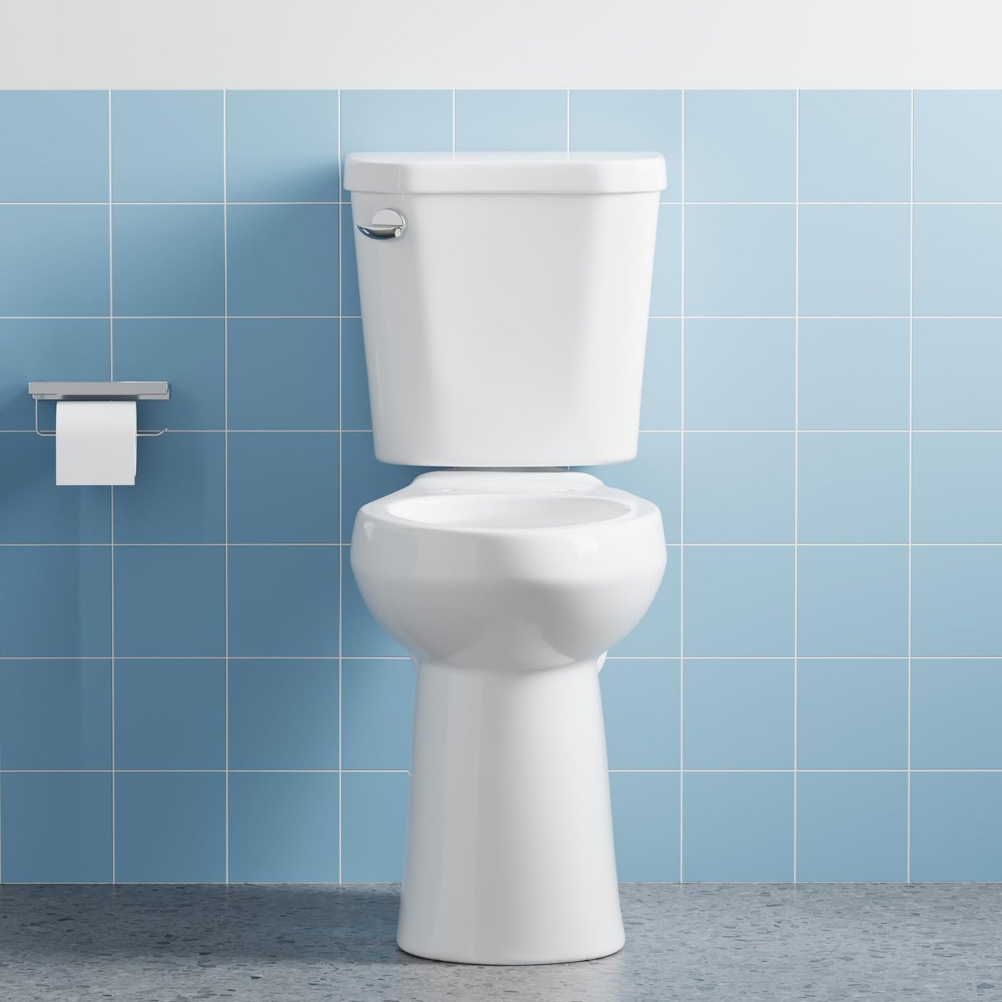 ADA Height 21" Elongated Toilet Bowl Only – Single Side Handle, Upgraded Power Flush, Includes Internal Tank Parts, No Seat Included