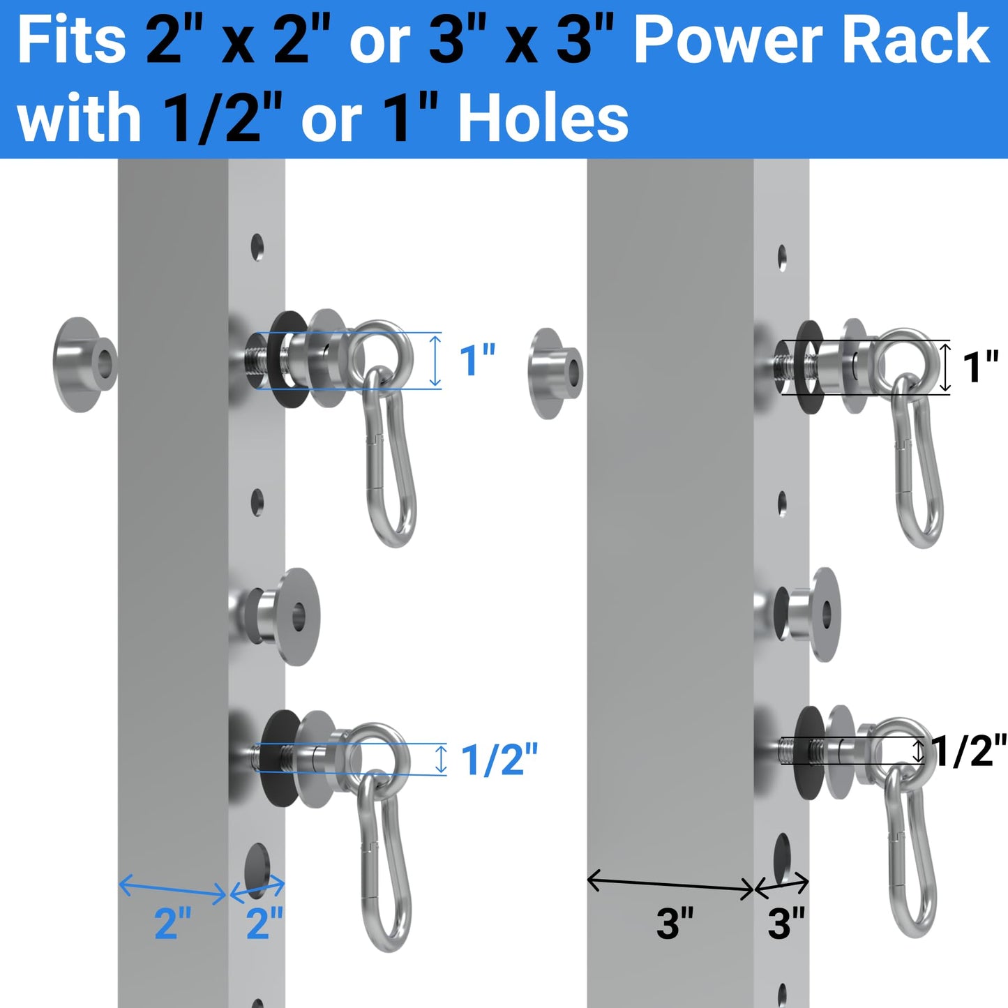 Vatemechie Weight Plate Holder Power Rack Attachment | Reinforced Steel Disc Design | 300LB Capacity | Dual-Purpose Olympic Plate Storage & Band Hook | Tool-Free Install for 2x2, 2x3, 3x3 Racks