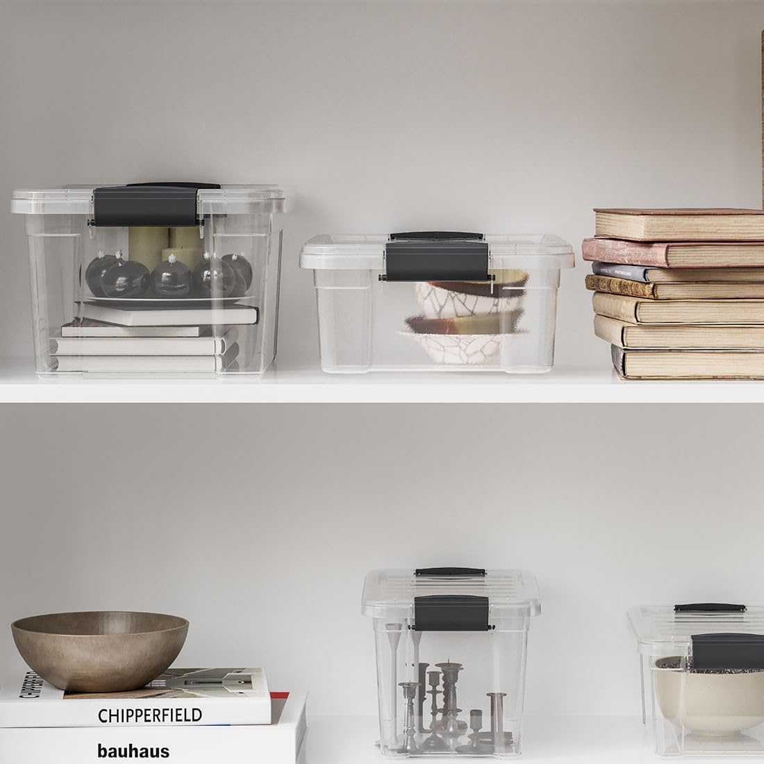 Superio Storage Bins - 10 Pack Clear Organizing Boxes | 2.5 Qt Stackable, BPA-Free & Odor-Free