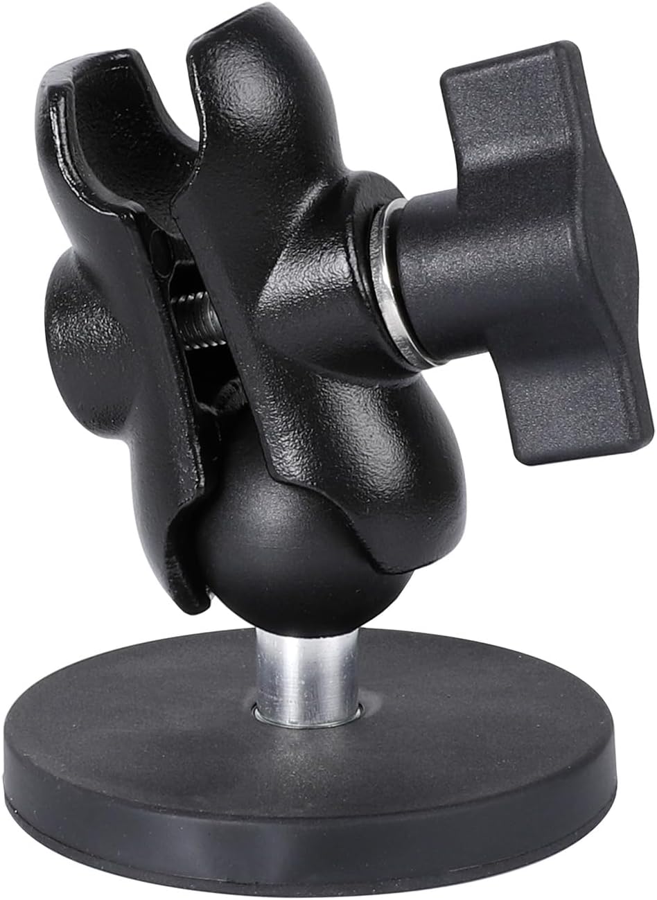 FPN 66mm 25mm /1 inch 2.36" Diameter Round Heavy-Duty Magnetic Base Mount with Rubber Coating Ball & Double Socket Arm
