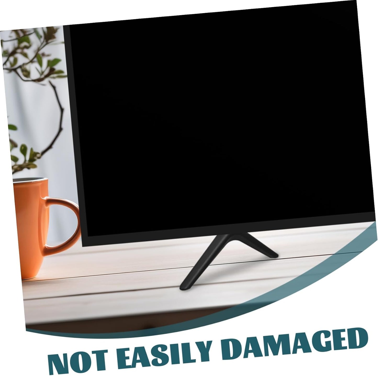 Tv Stand Base with Adjustable Plastic Legs Double Hole Design for Tabletop Tvs Easy Installation Robust Stability