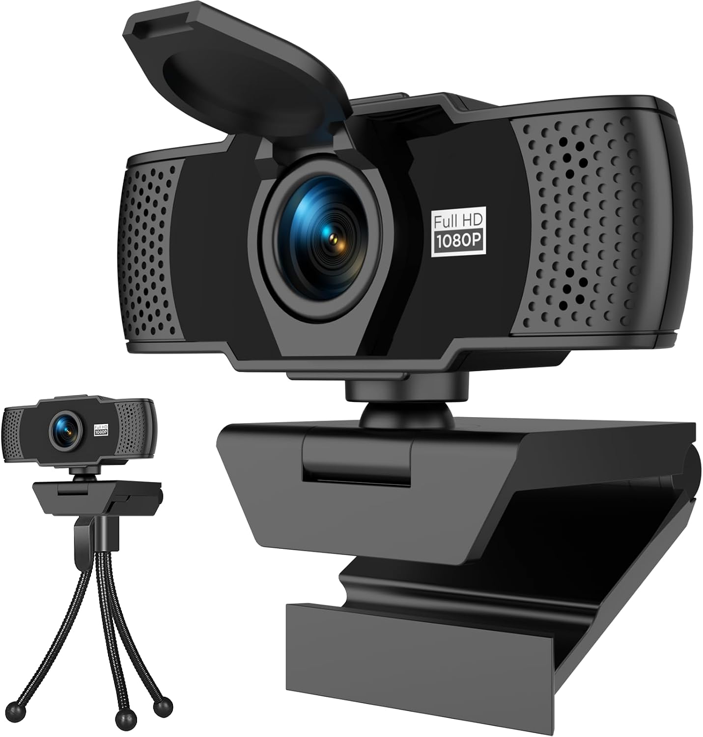 Uyissykia 1080P Full HD Webcam with Dual Microphones & Privacy Cover for PC, Desktop, Laptop, Plug&Play USB Computer