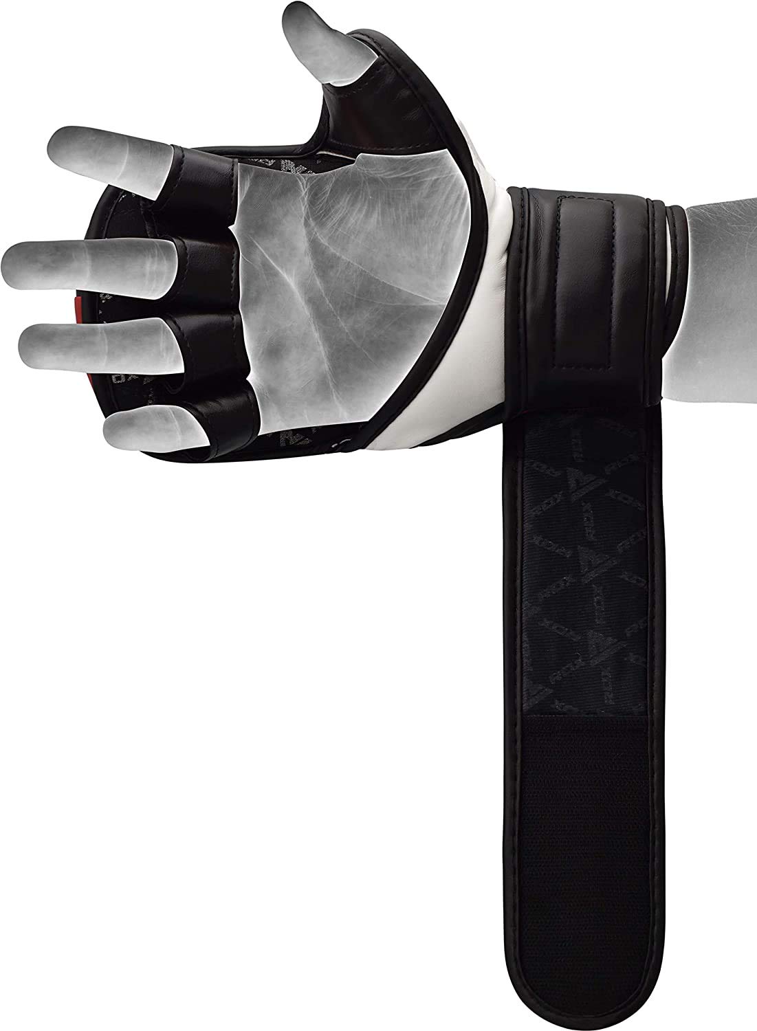 RDX MMA Gloves Grappling, Sparring, Martial Arts Mitts Men Women, Hybrid Open Palm, Maya Hide Leather Wrist Support Boxing Glove Training Cage Fighting Combat Sports Muay Thai, Punching Bag Kickboxing