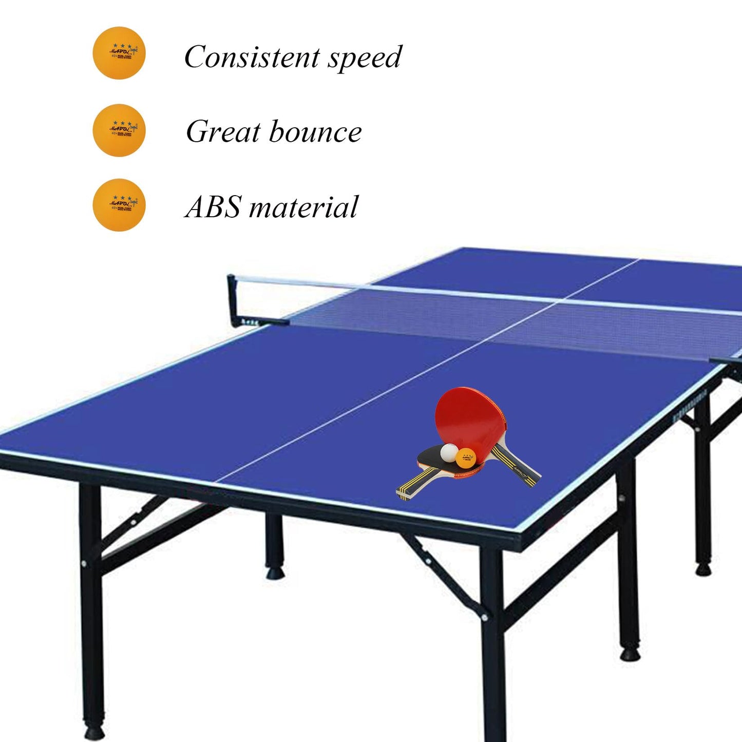 MAPOL 50 White 3-Star Table Tennis Balls Bundle with 50 Orange Training Table Tennis Balls