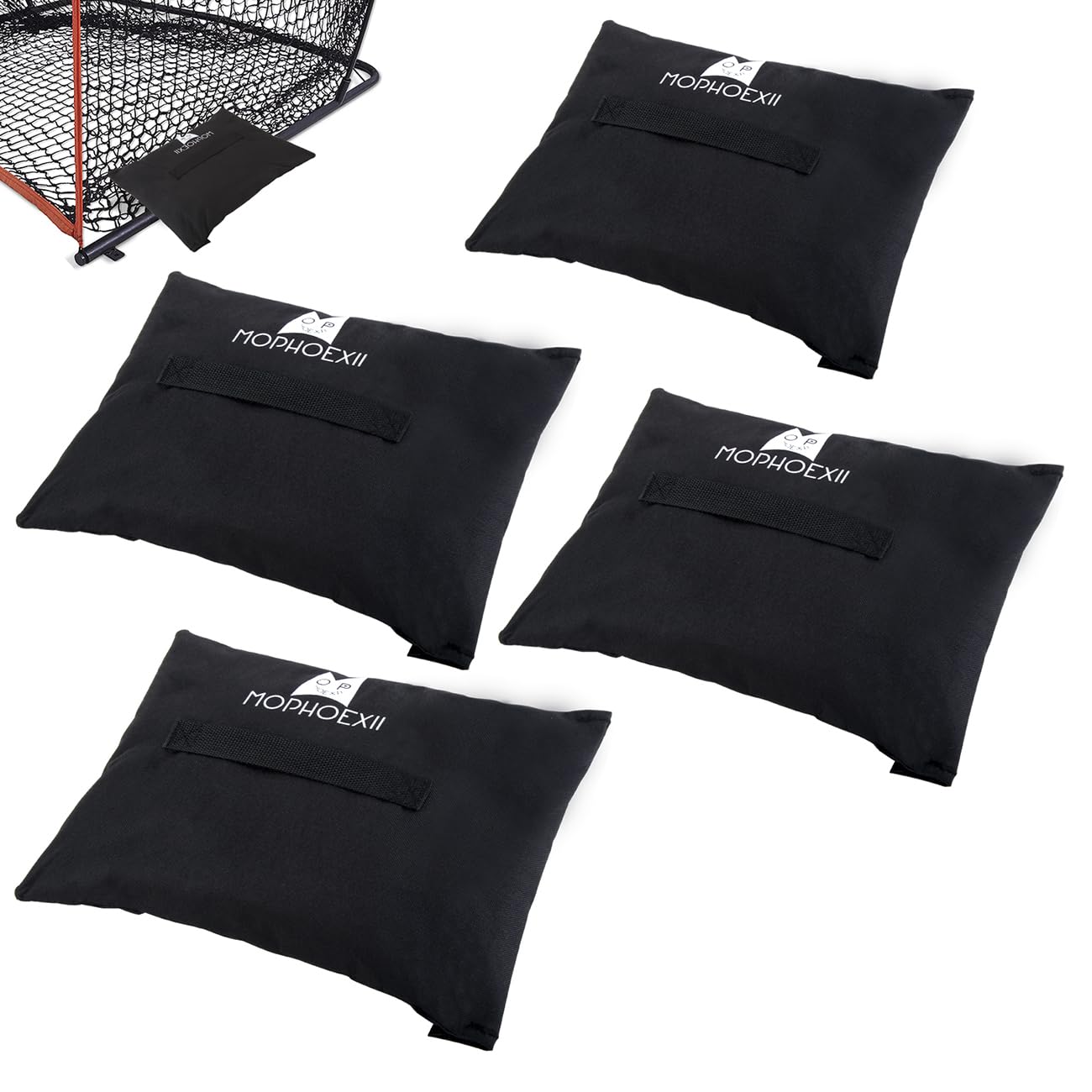 MOPHOEXII Sports Net Sandbags,All Sport Sandbags for Baseball Nets, Soccer Goals, Golf Nets, Football Nets, Hockey Nets,Weighted Anchor Bags-Black 4 Pack