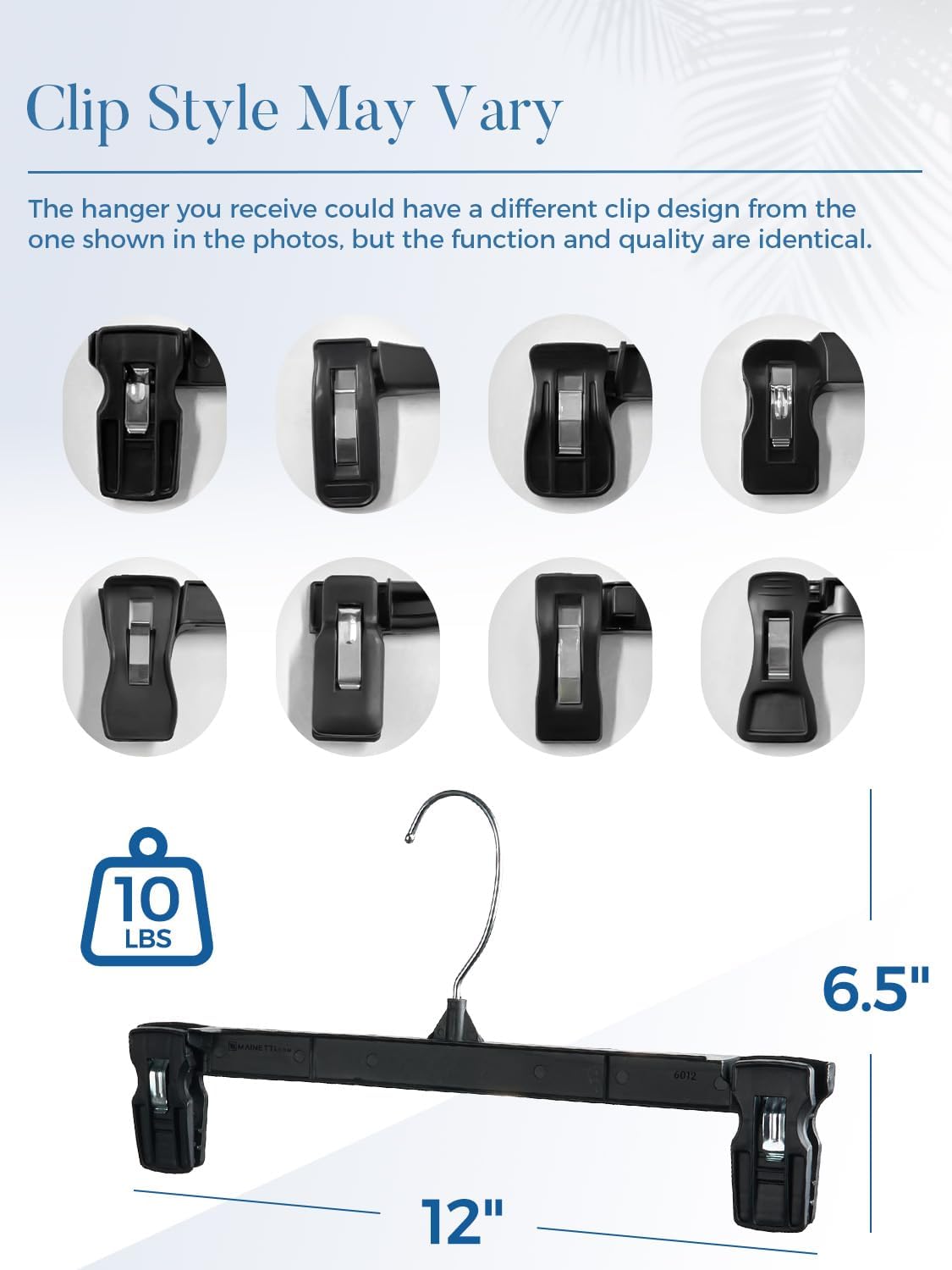 Smartor Pants Hangers - 30 Pack Heavy-Duty Black Clips with 360° Hooks for Shorts, Trousers & Jeans | 12 Inch
