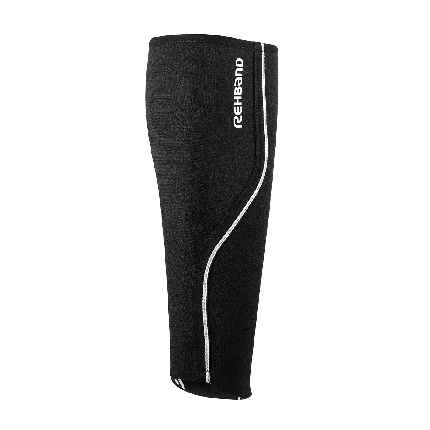 Rehband neoprene calf bandage, 1 piece, shin support, calf compression promotes blood circulation in endurance sports, compression sleeve for running, Colour:Black, Size:Medium
