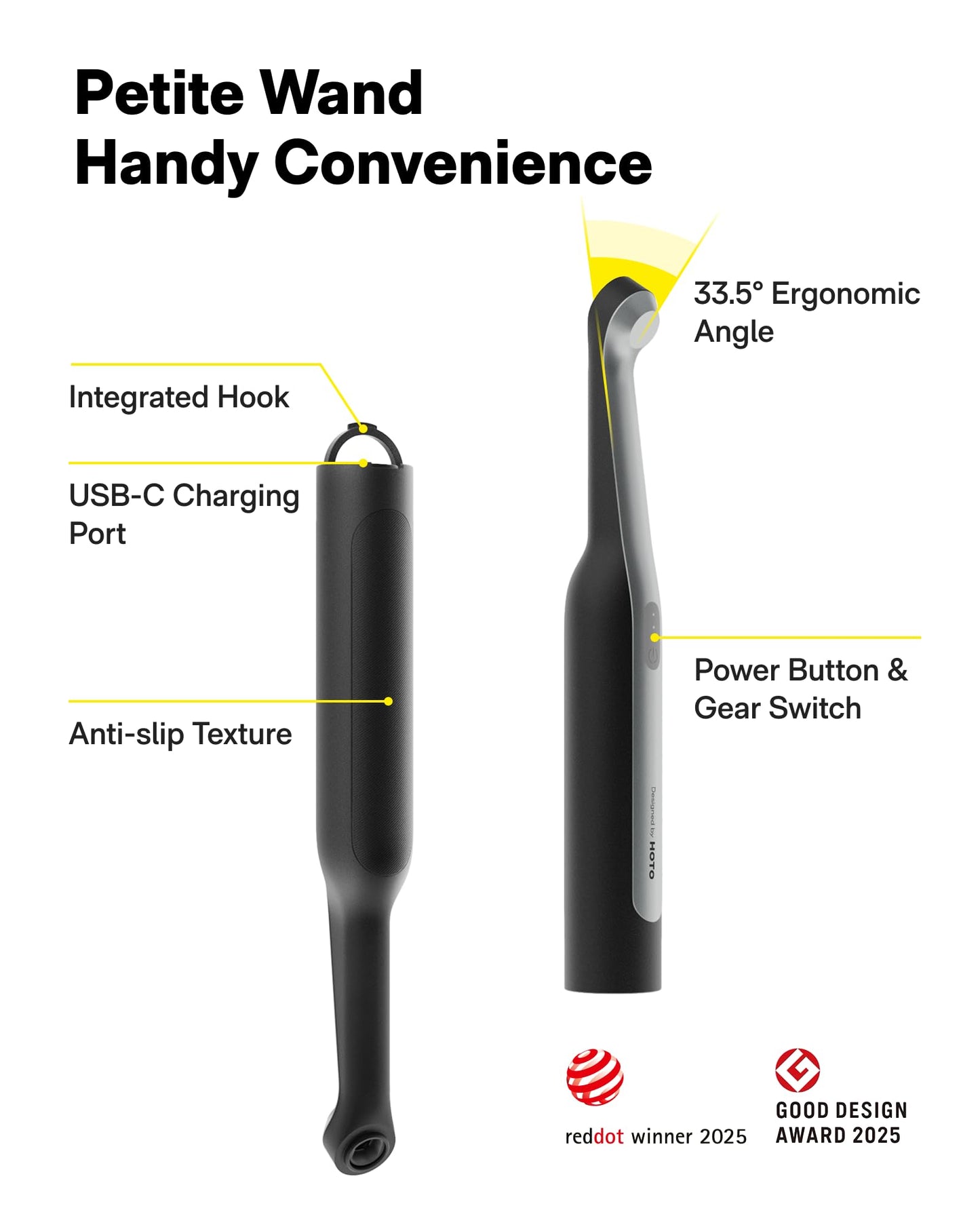 HOTO Wand™ Cordless Spin Scrubber, Electric Rechargeble Grout Cleaning Brush, IPX7 Waterproof Bathroom Scrubber, 12 Replaceable Brush Heads Version Power Scrubber for Grout, Tiles, Corners, Crevices