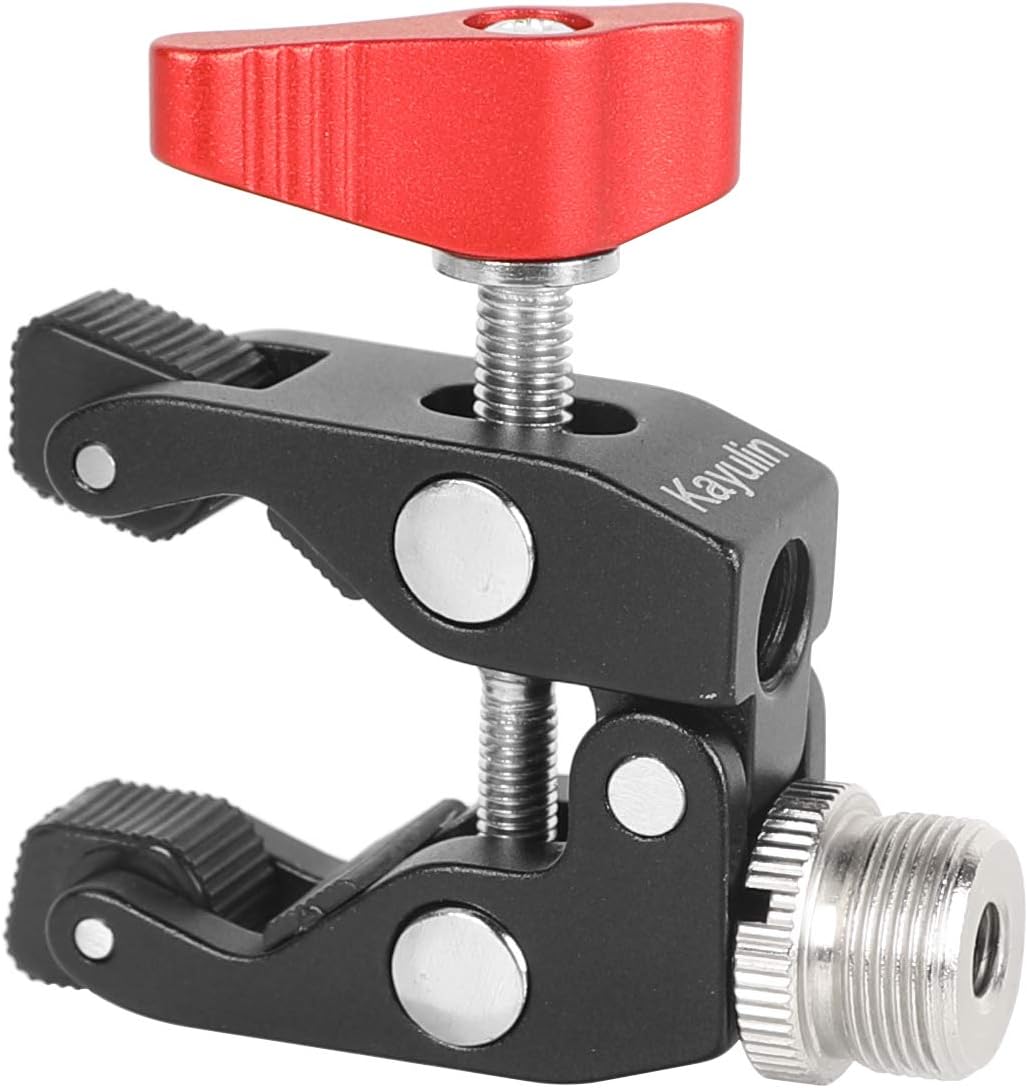 Kayulin 5/8-27 Super Crab Clamp with Screw Mount for Camera Mic Flash Light Accessories