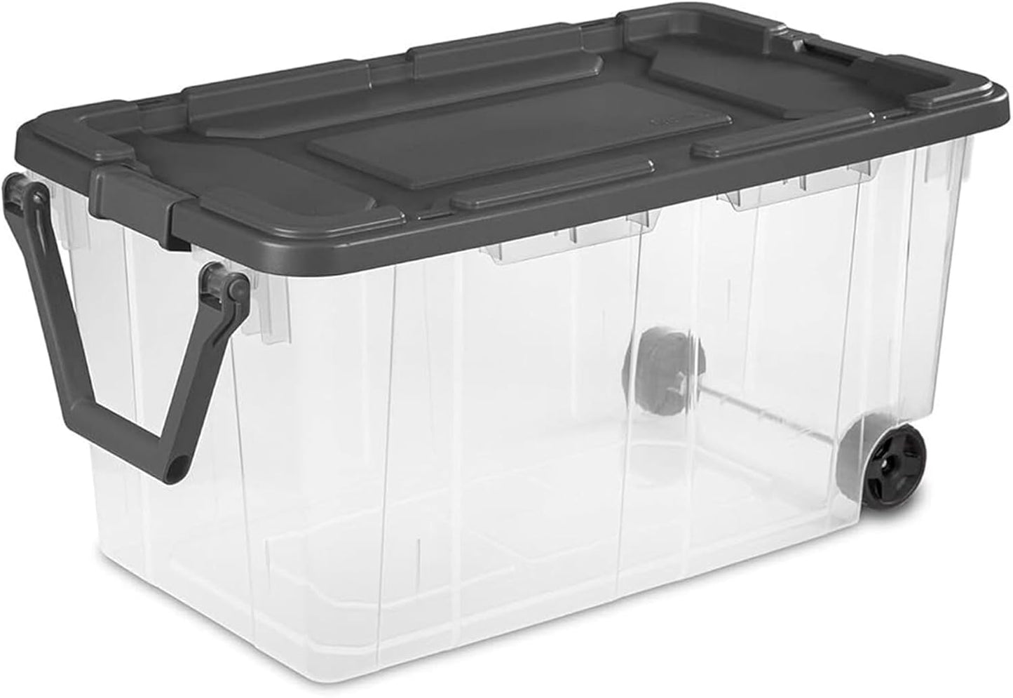 Sterilite Modular Stacker Box - Durable Clear Plastic Storage Bins with Latching Lids | 4-Pack, 160 Quart
