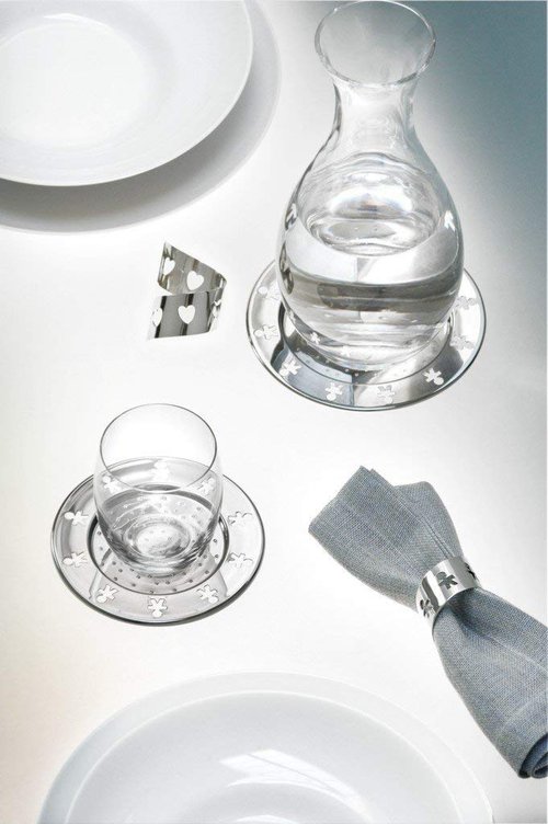 Alessi AKK80/15 "Mini Girotondo" Bottle Coasted, Silver
