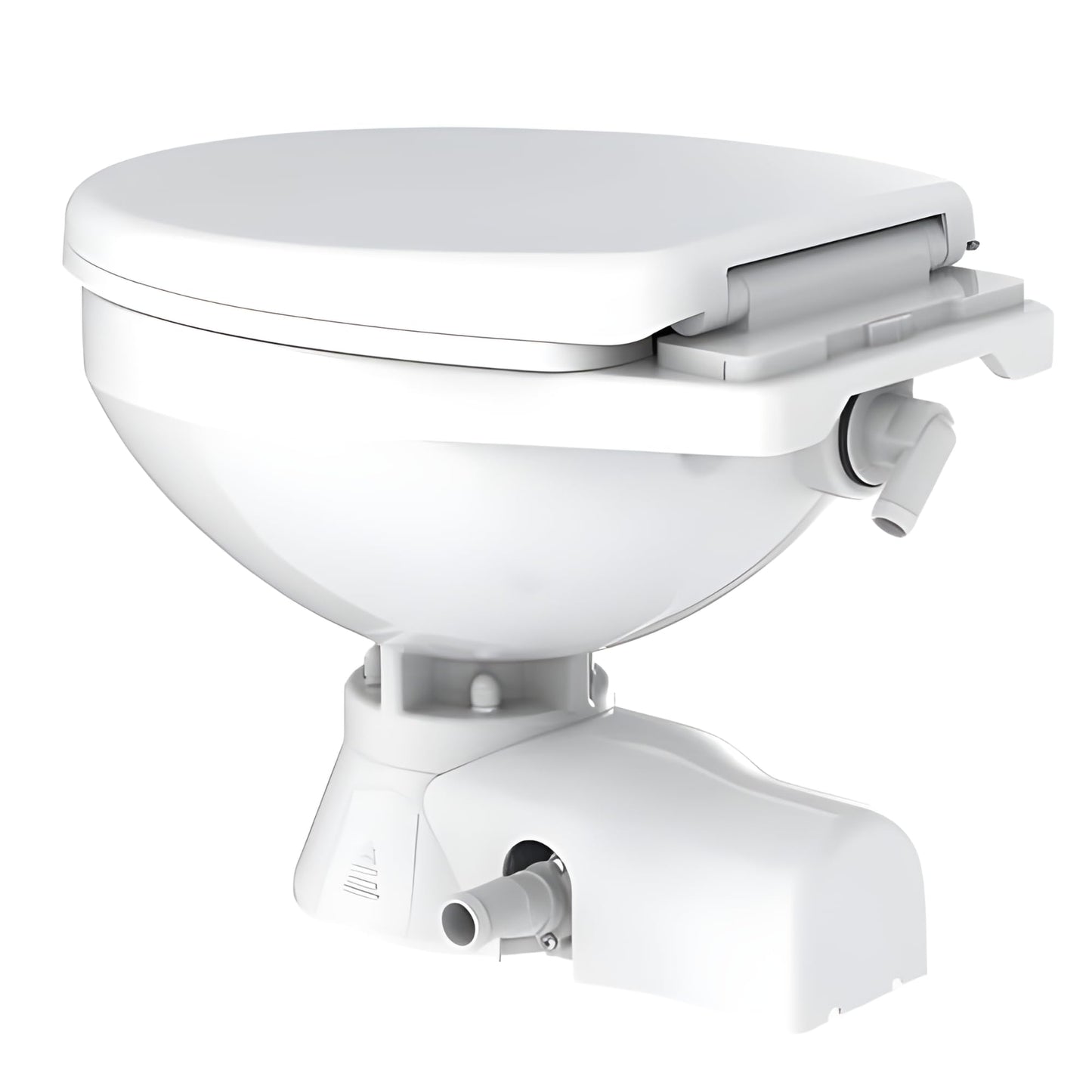 SEAFLO Quiet Flush Electric Marine Toilet - Fresh Water Rinse, 12V, Solenoid Valve, Ceramic Bowl, Soft Close Seat, Macerator Pump, 3-Way Switch Panel, Boat Yacht Toilet, 4-Year Warranty