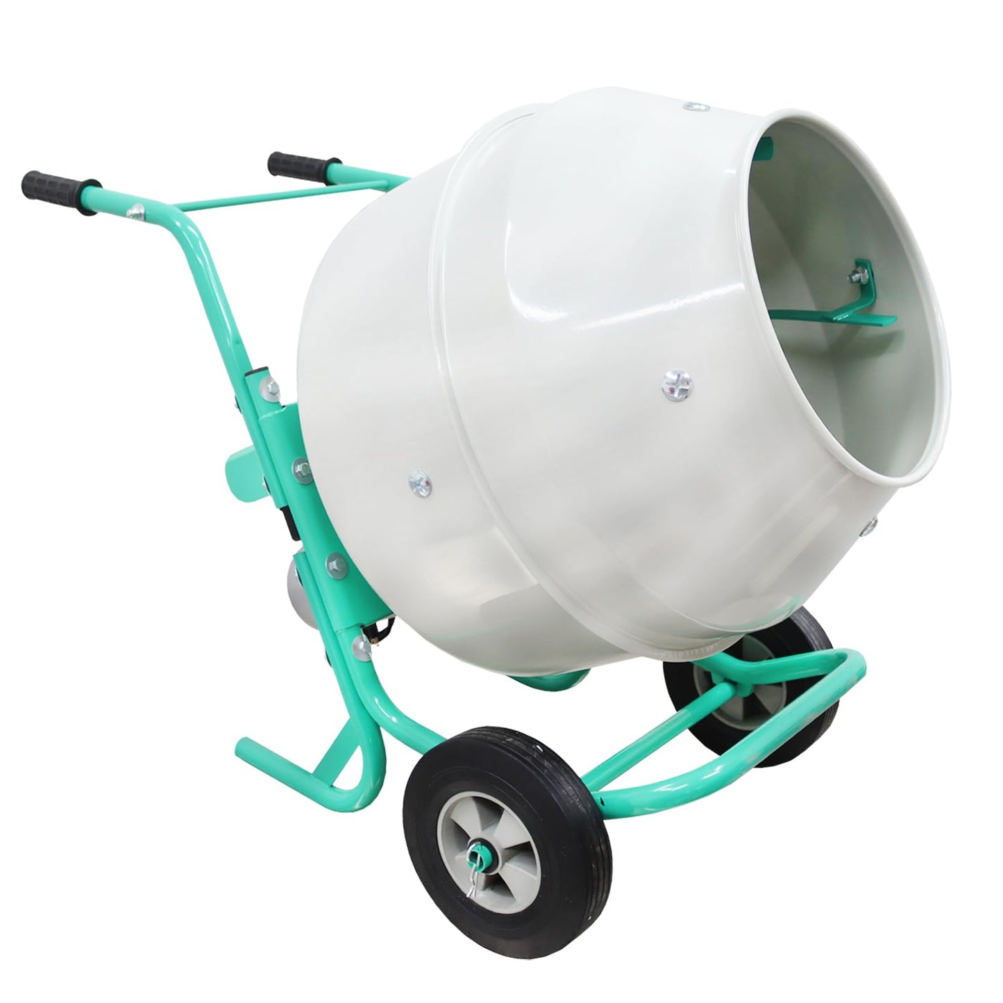HayWHNKN 6.3 Cu.Ft Electric Concrete Mixer Cement Mixer Portable 4 Steel Blades Cement Mixing Machine Concrete Mortar Steel Drum with Wheels for Cement Sand Rack
