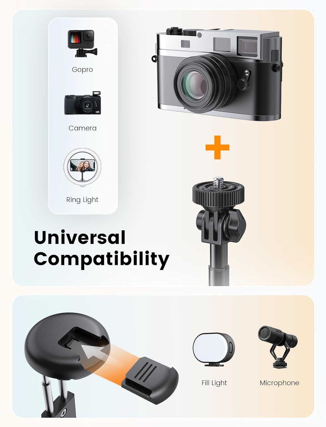 ANXRE 67.7" NT99 Selfie Stick Tripod with Light, Extendable Tripod Stand with Remote for Camera Phone Filming Vlogging