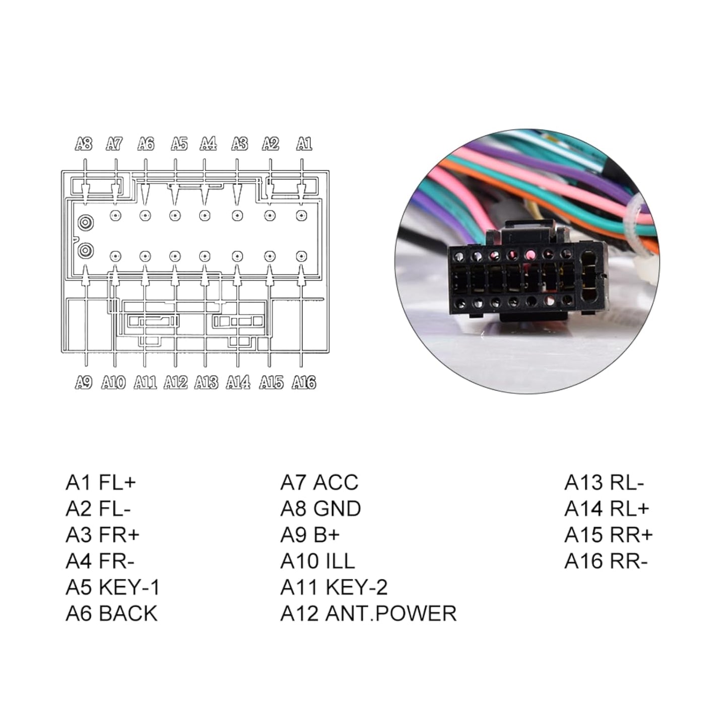16 RAV4 4Runner (T1) for J-B-L Radio Wiring Harness Pin Cable Compatible with Toyota Corolla Camry Tundra Prado CHR