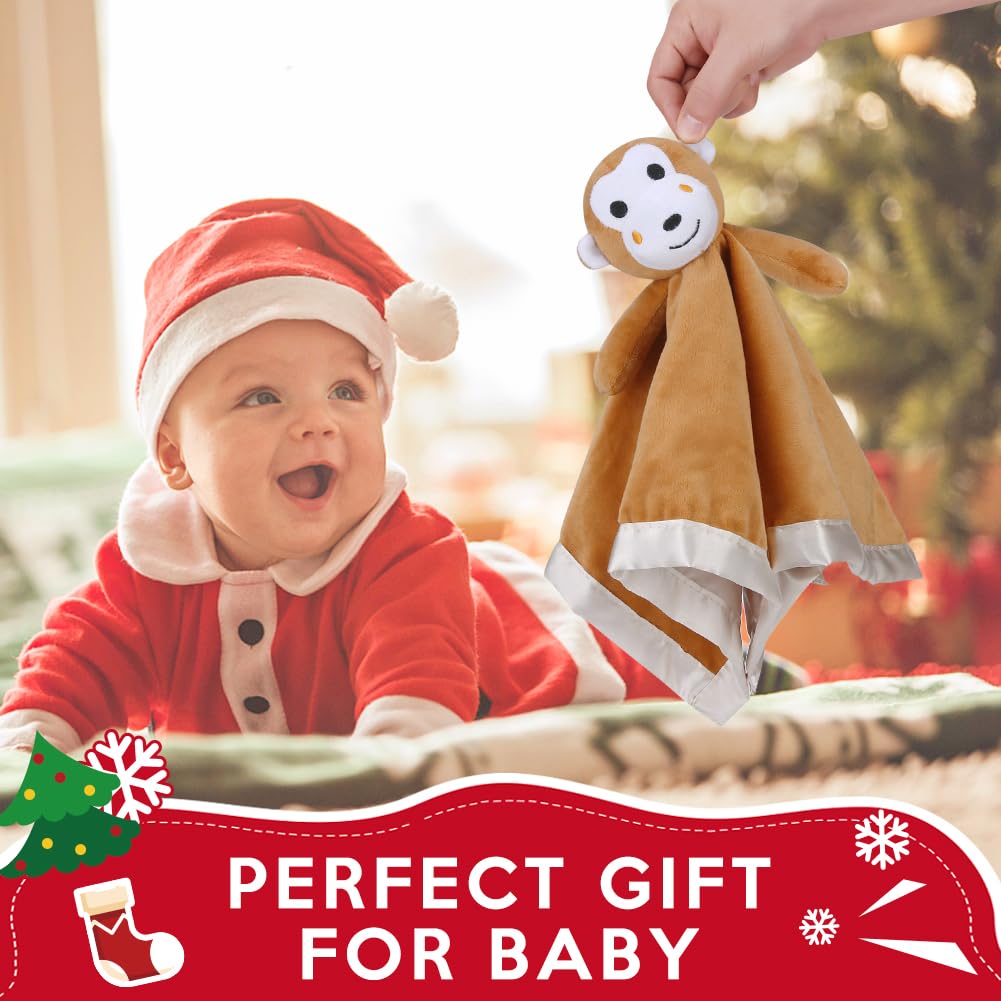 Pro Goleem Monkey Lovey - Soft Security Blanket & Snuggle Toy for Newborns | 16 Inch Baby Gift