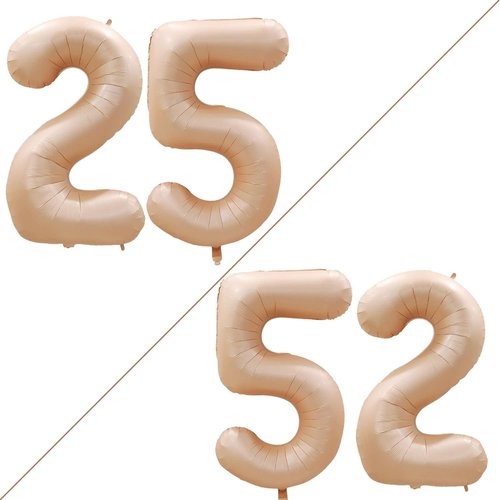 GOER Jumbo 42-Inch Number 25 Balloons - Stunning Foil Helium Decor for 25th Birthday Party | Caramel