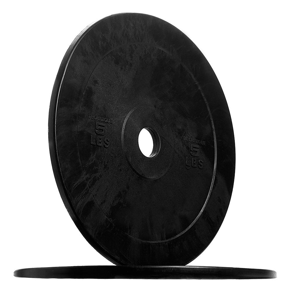 REP 5 LB Pair Black Bumper Plates – Black Low Odor Rubber Olympic Plates For Strength, Conditioning, and Weightlifting