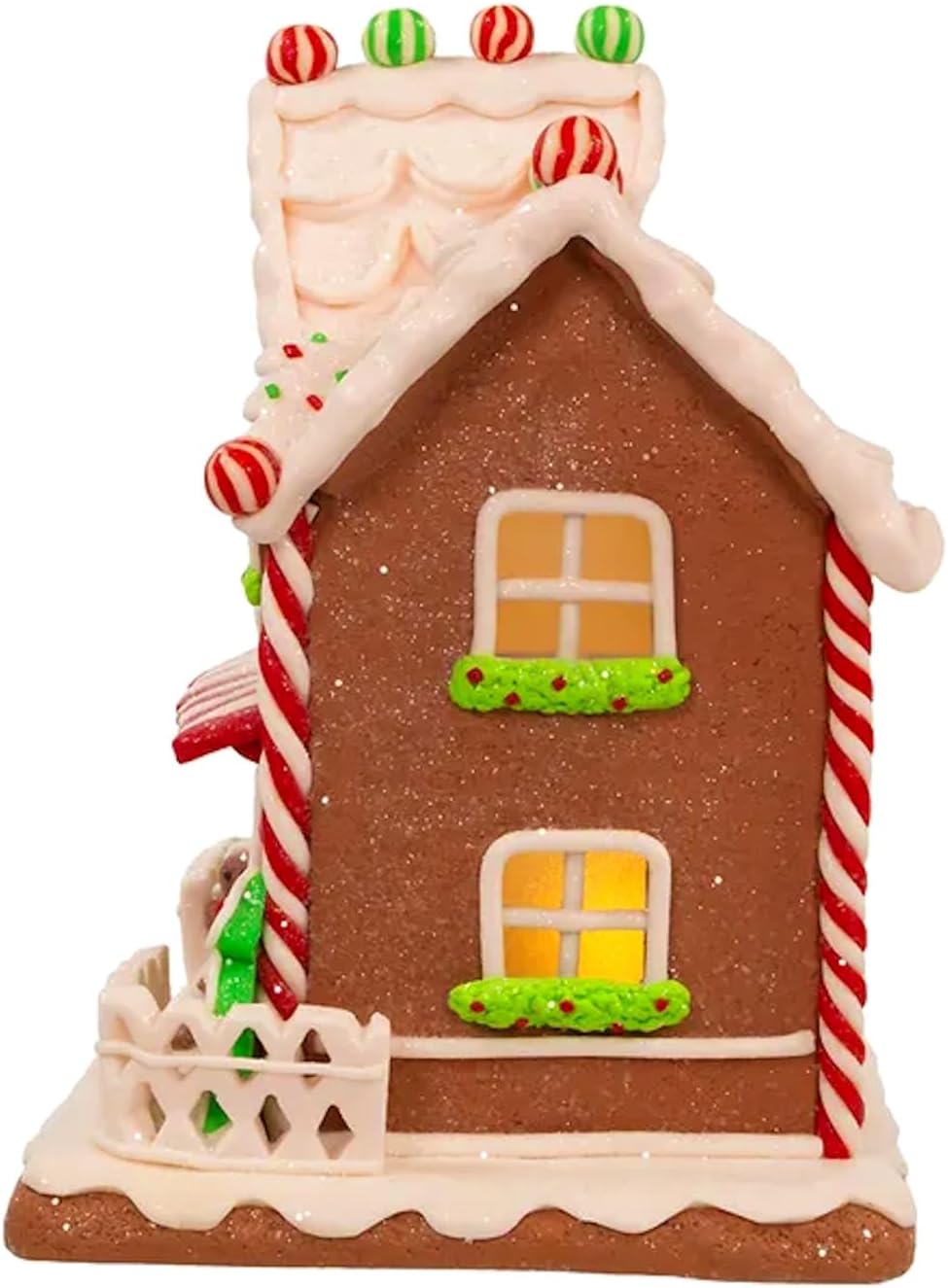 The Bridge Collection Light Up Gingerbread House - Festive Christmas Decor - 9-Inch Holiday Village