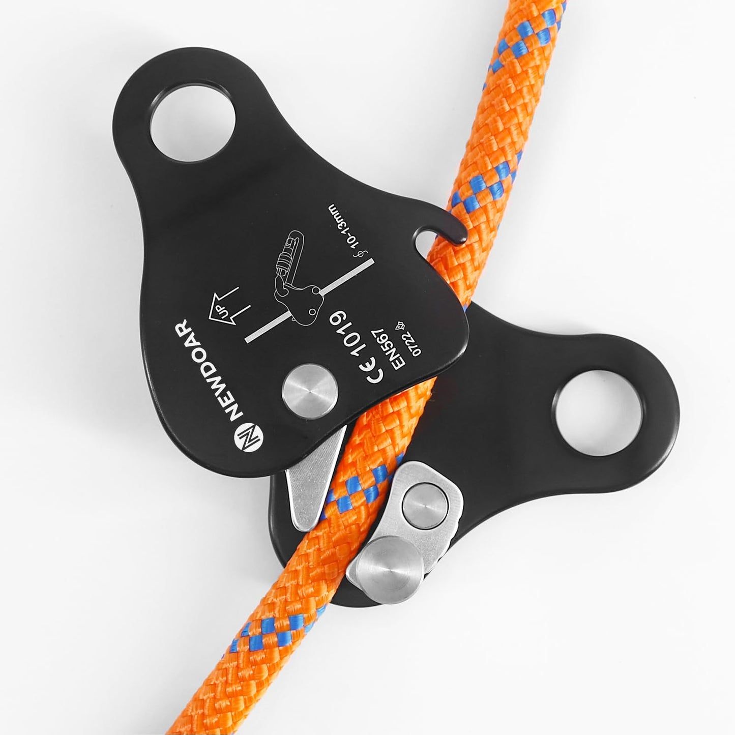 NewDoar Rope Grab Ascender 12KN Riser Adjuster Fits 10mm-13mm Rope for Rocking Climbing Protection Rescue (Black)