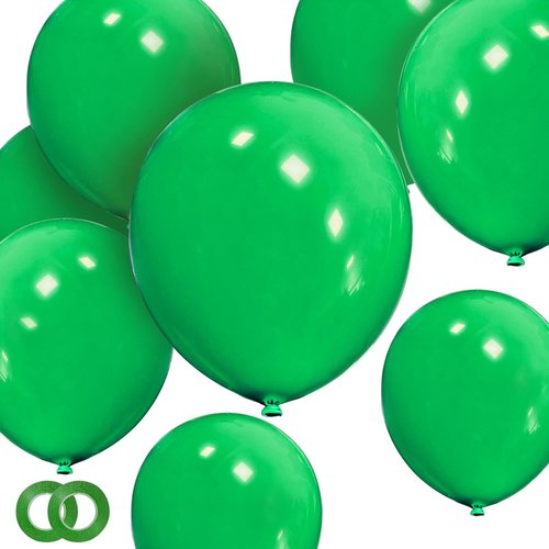 Green Balloons | 12-Inch Thick Latex Balloons for Christmas Party Decorations - 100 Pack