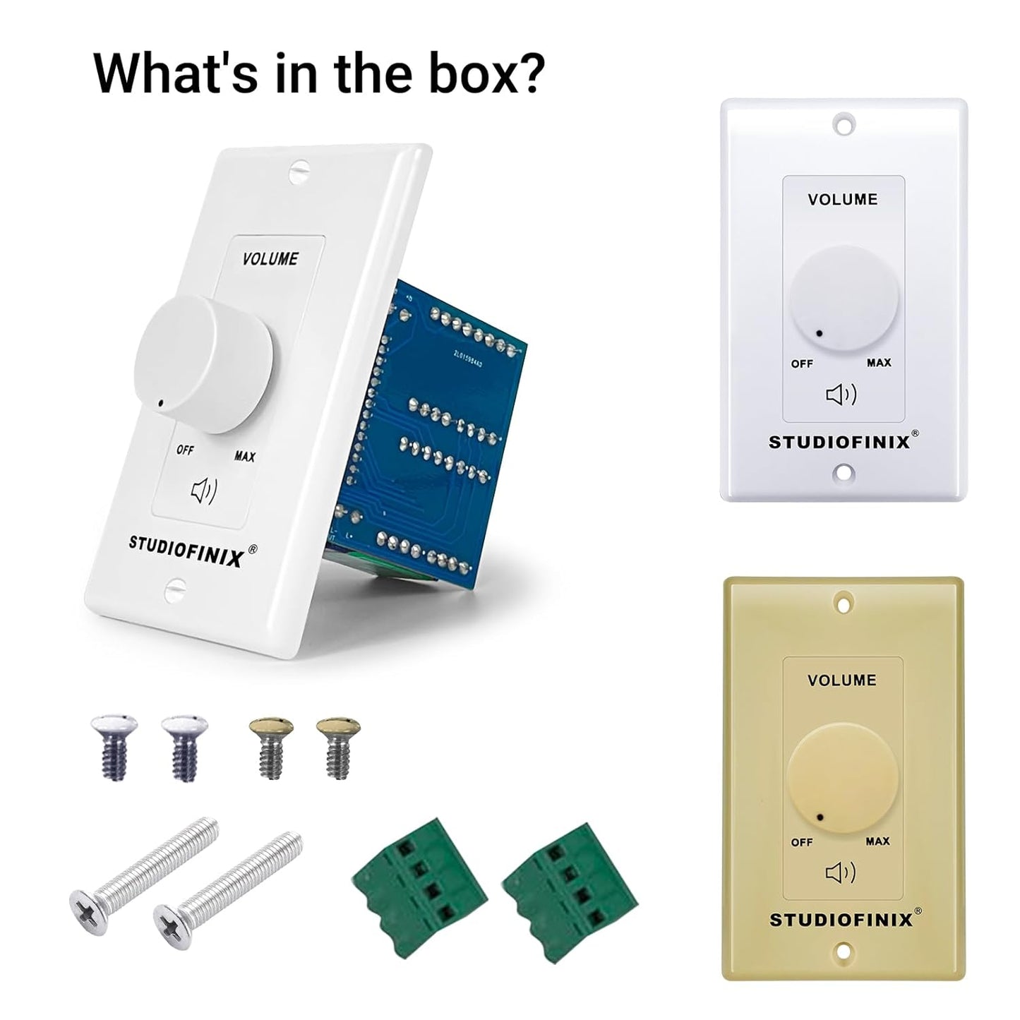 100W STUDIOFINIX in Wall Volume Control Knob Matching Impedance - Home Audio Smart Speaker Stereo Controller Switch