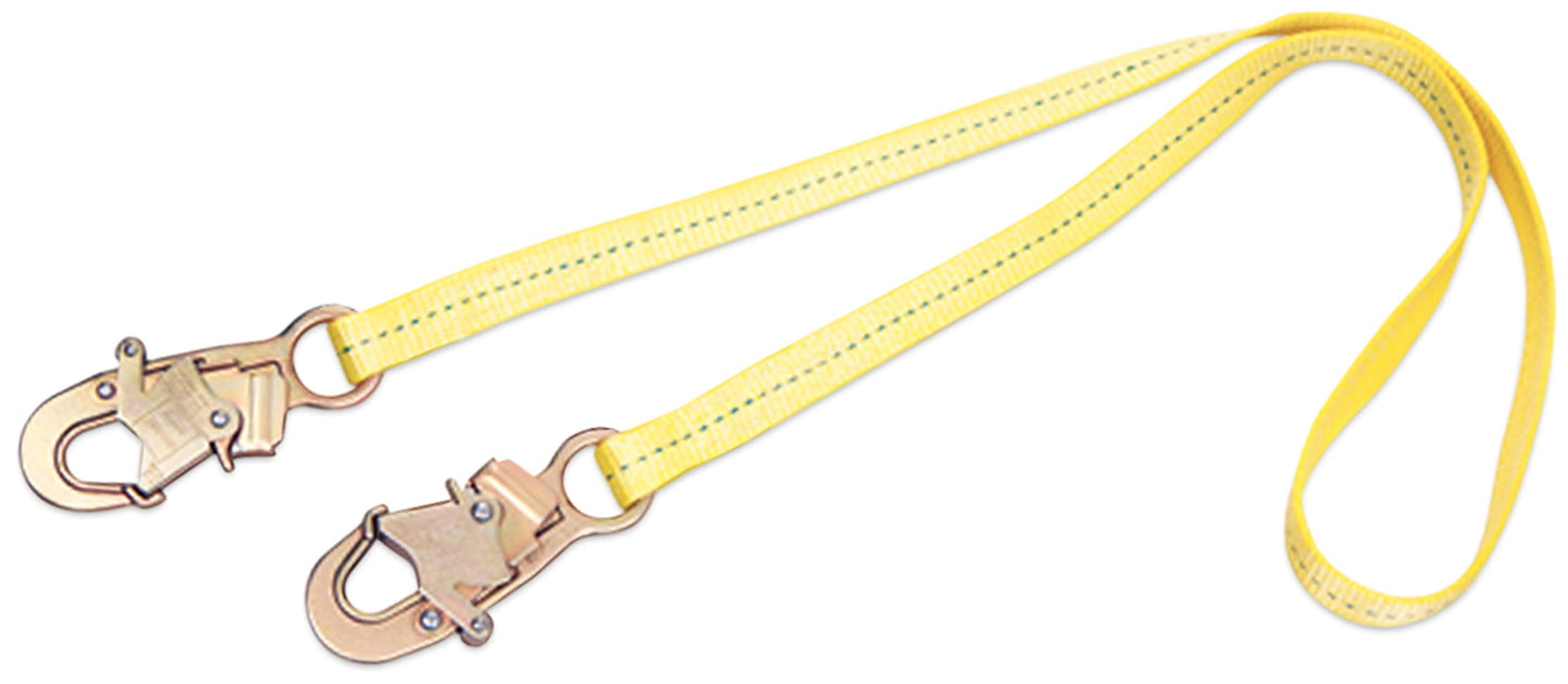 3M DBI-SALA 1231106 Web Positioning Lanyard, 6-Foot, 3/4-Inch Snap Hooks, Yellow