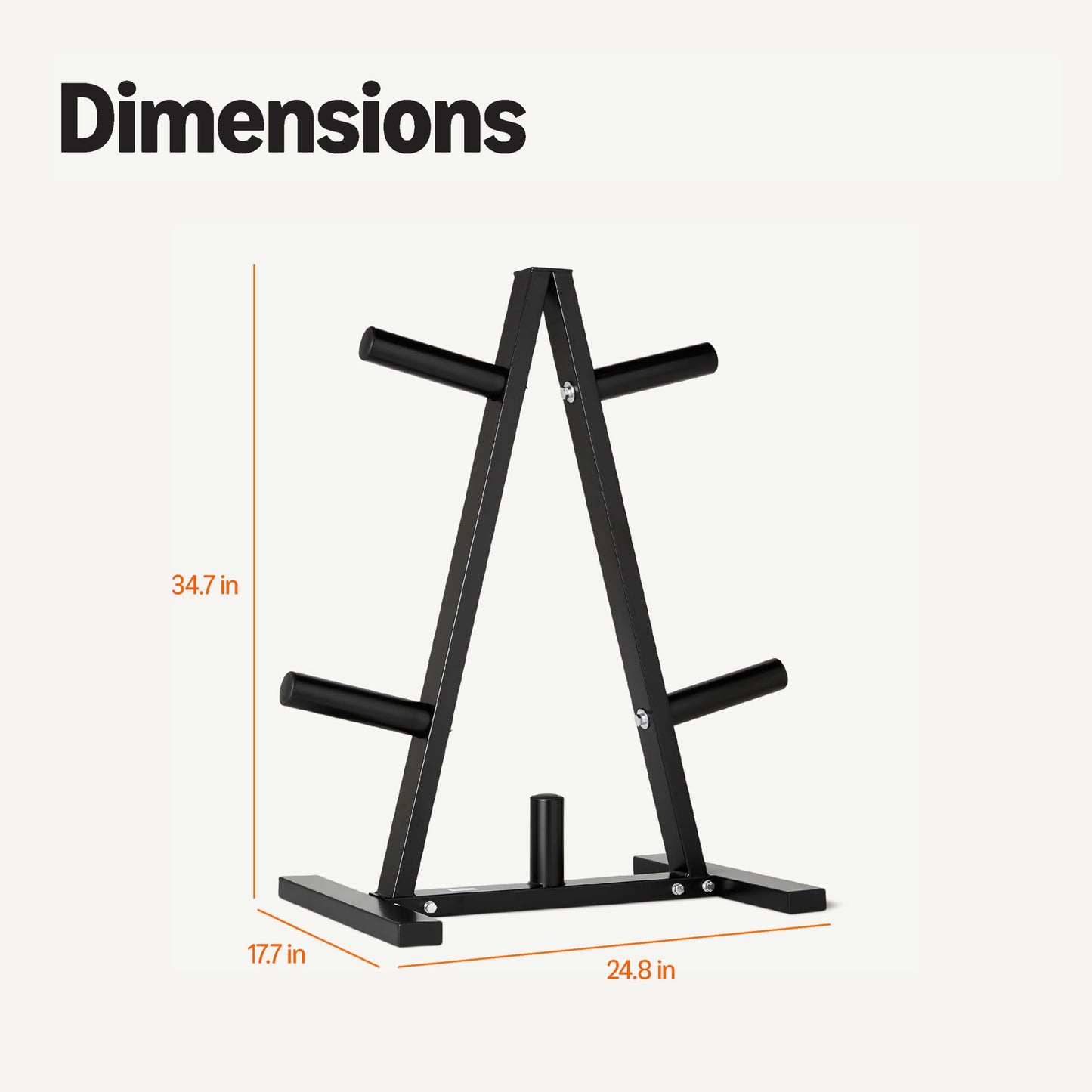 Amazon Basics Olympic 2-inch Weight Plate Tree Rack for Home Gym Storage, Space Saving Organizer