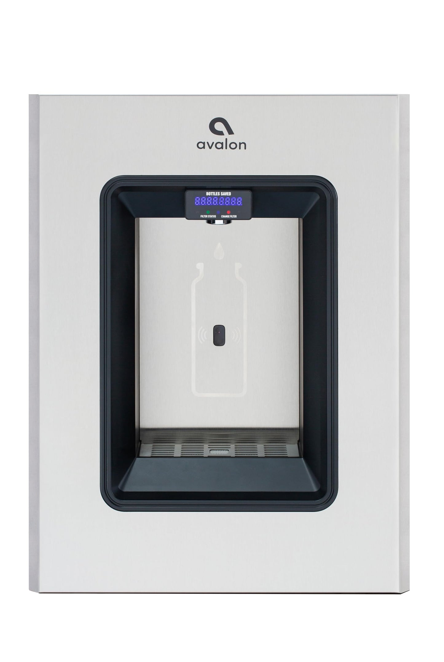 Avalon in-Wall Bottle Filling Station, Sensor Dispensing, Self Cleaning, Digital Bottle Counter Display, Dual Filtration, WiFi Enabled, High Capacity Cooling, Stainless Steel