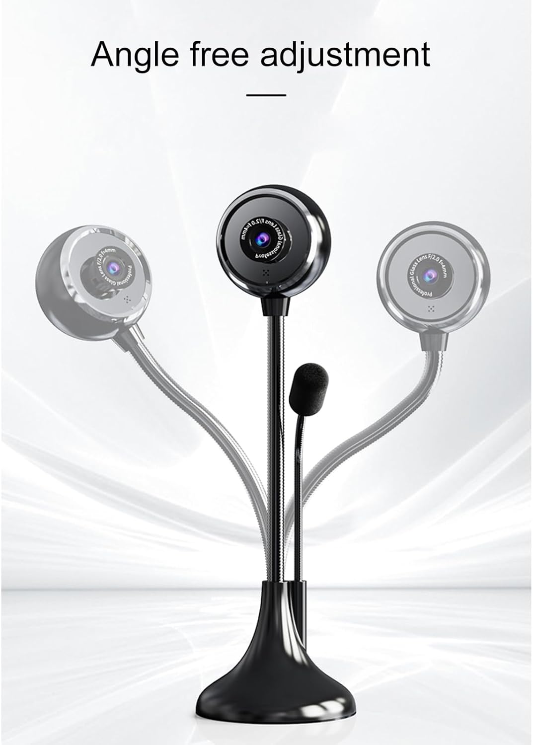 Swokely 1080P(2K) 30hz 360 USB Desktop Stand-Up Camera, HD Streaming Webcam with Mic, Rotation Portable Camera