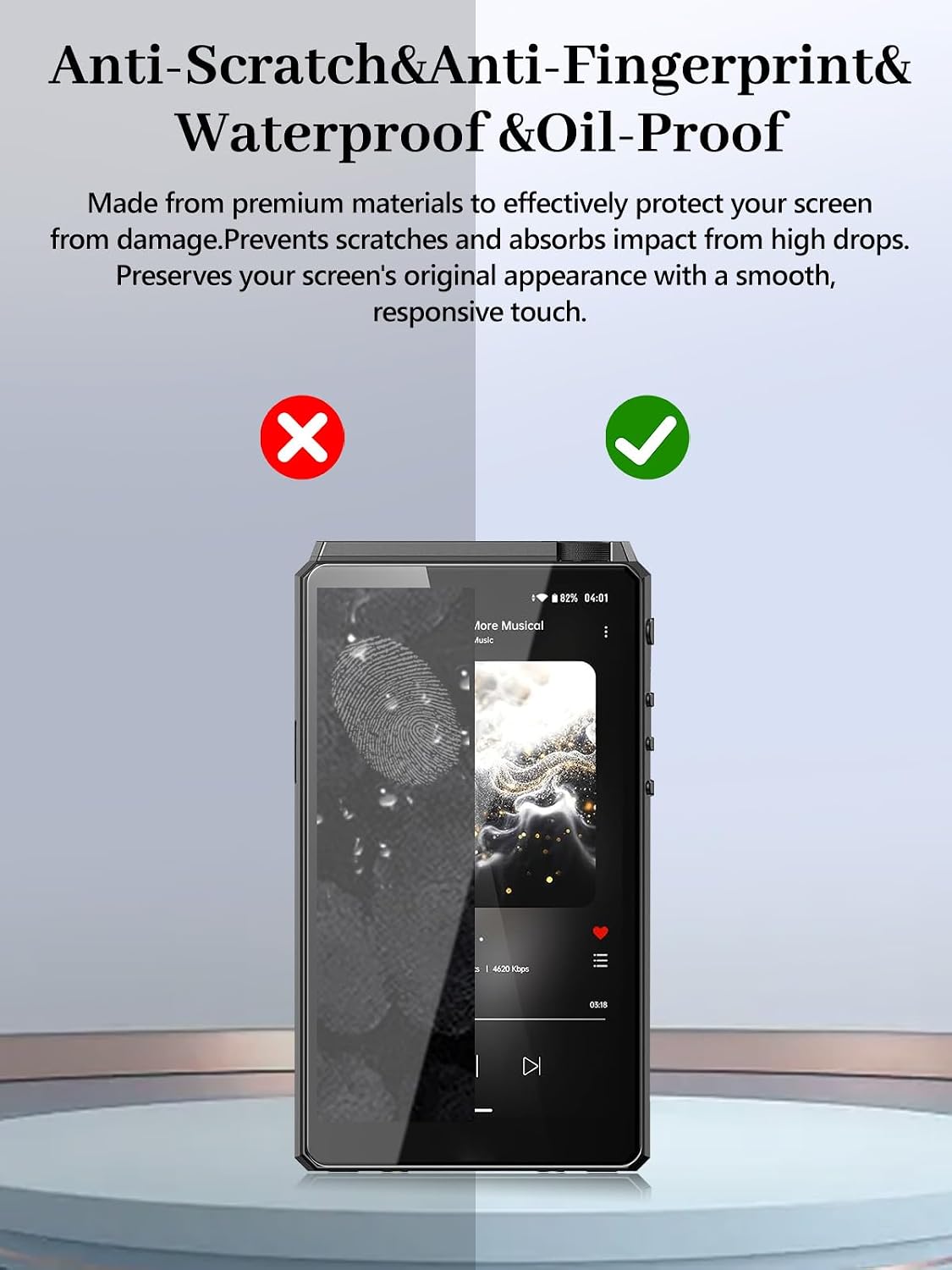 Arxonis 3-Pack R6III 2025 MP3 6H Screen Protector for HiBy Player, Hardness Tempered Glass