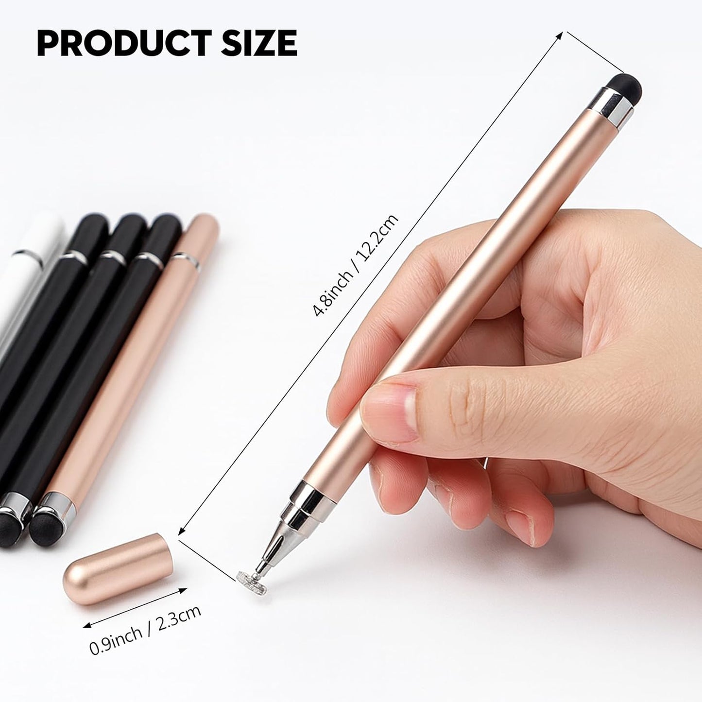 Brvlsoc 6-Pack 2-in-1 (3 Stylus Pens for Touchscreen Devices High-Precision, No-Charge Stylus for iPad, iPhone, Samsung
