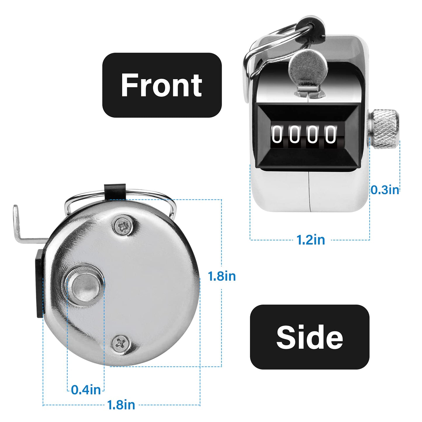 SDARMING Tally Counter, 4-Digit Clicker Counter, Metal Hand Tally Counters Clicker Pitch Counter for Counting, Knitting, Coaching, Golf, Lap, Fishing