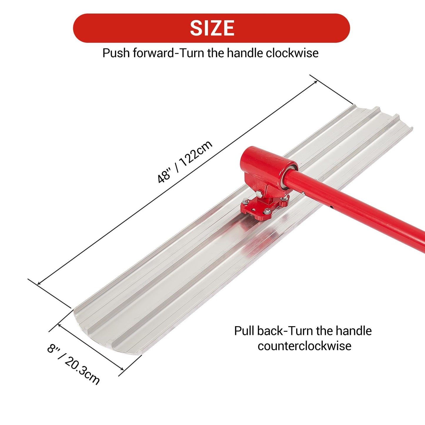 Aluminum Magnesium Alloy Concrete Float 48 x 8 Inch, Concrete Bull Float Tools Kit with with 4 Floats Handle Bracket, Screeding and Finishing Tool Kit for Professional Concrete Work