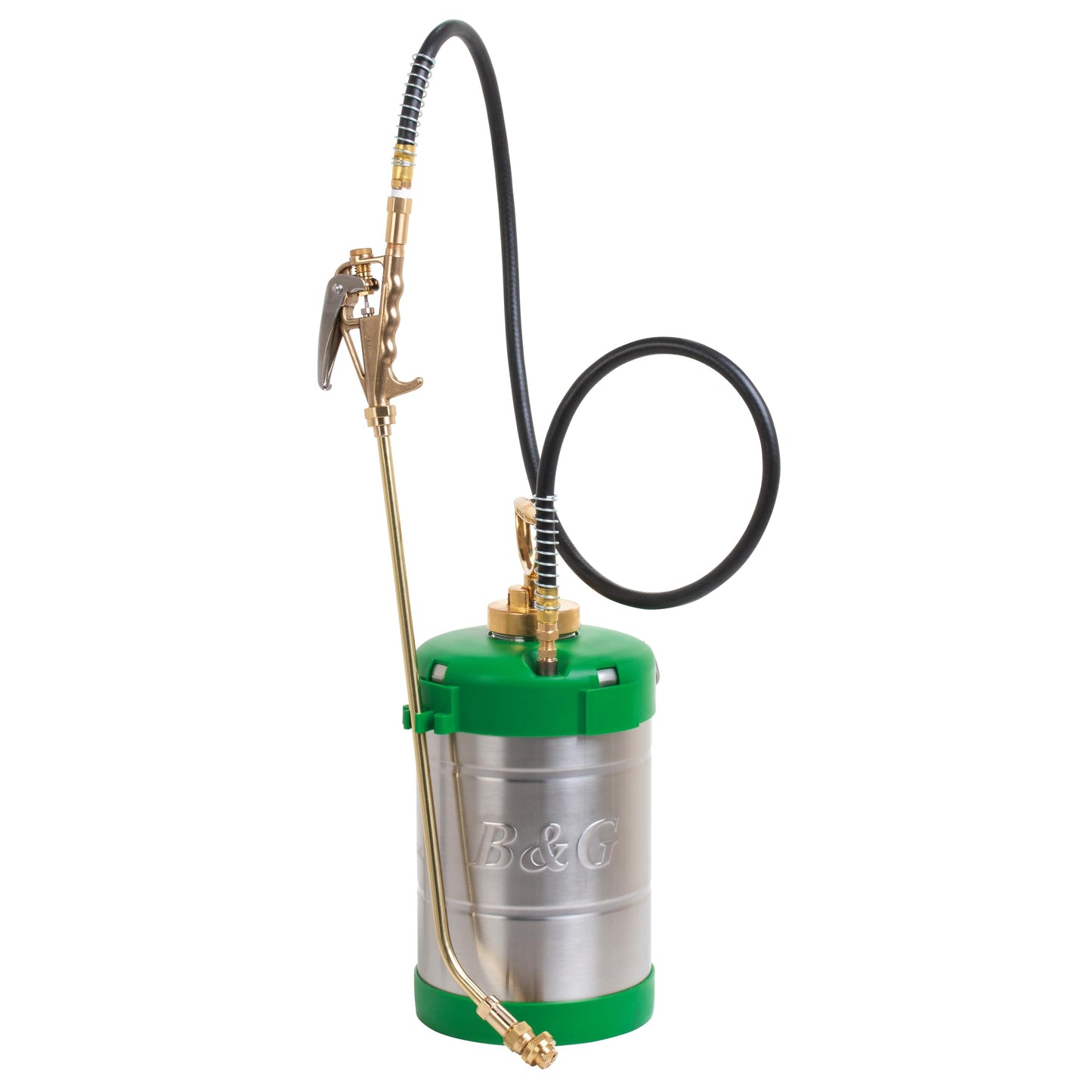 B&G - Primeline 1 Gallon Stainless Sprayer (N124-CC-18 Green) - Extenda-Ban Valve - 18" Brass Extension - 4-Way Crack & Crevice Tip - Durable, Precise, Field Repairable