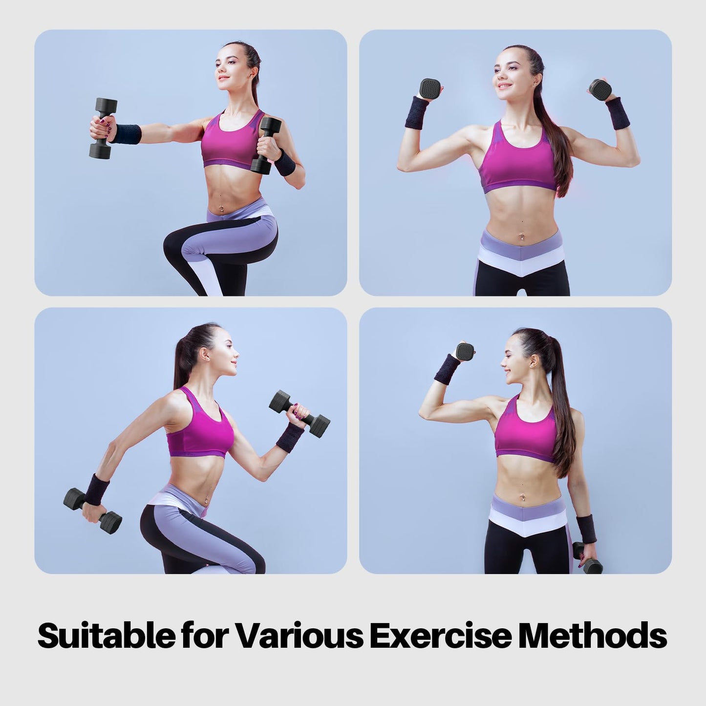 Zempox Adjustable Dumbbell Set, 4 in 1 Free Weight Dumbbell Set for Women, Hand Weight for Women at Home, Each 2lb 3lb 4lb 5lb with TPU Soft Rubber Handle for Home Gym Aquatic Fitness Equipment,Black
