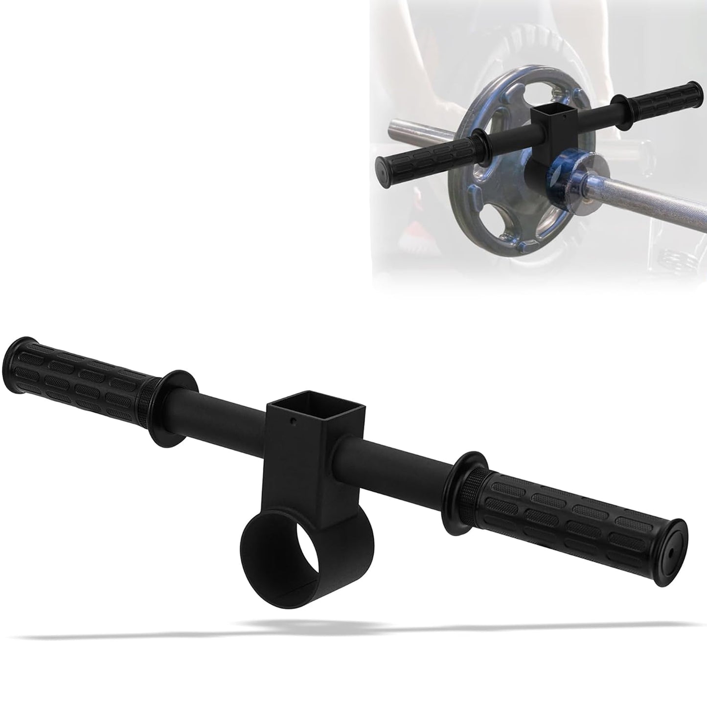 YZZHAJ T Bar Row Barbell Handle, T Bar Landmine Handle Attachment for Olympic Barbell Bar, Landmine Handle T Row Attachment with Rubber Grip Fits 2inch Strength Training Bars